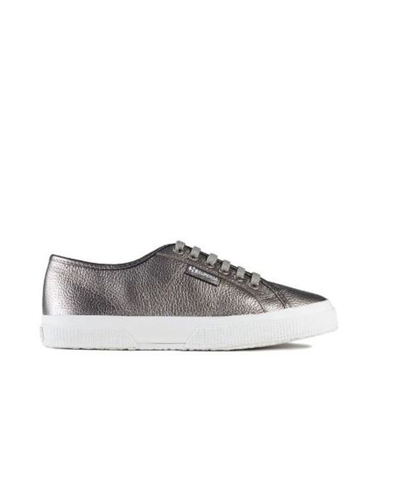 Superga Leather Metallic Silver