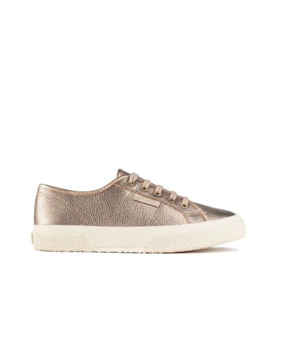 Superga Leather Metallic Champagne