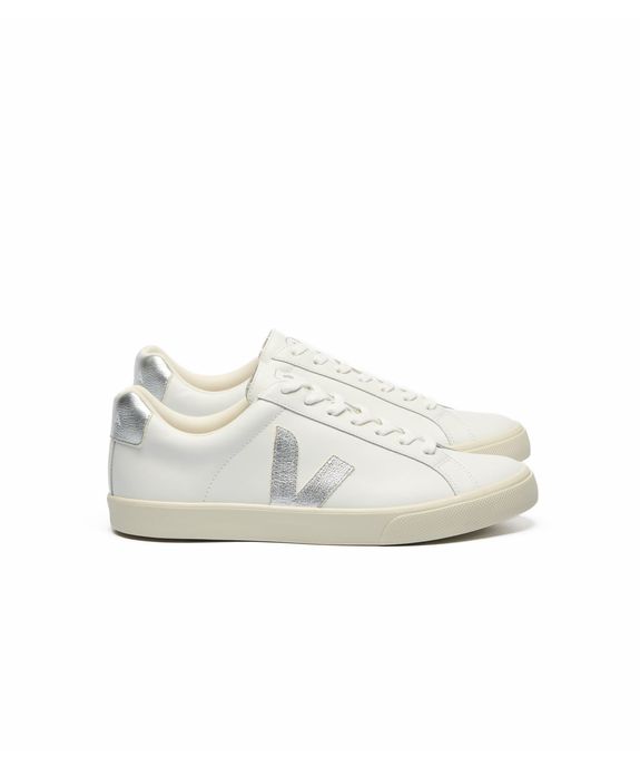 Tênis Veja Esplar Logo Leather White  Silver