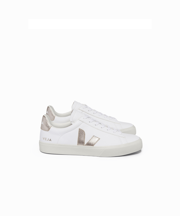 Tênis Veja Campo Cf Leath Extra-White Platine