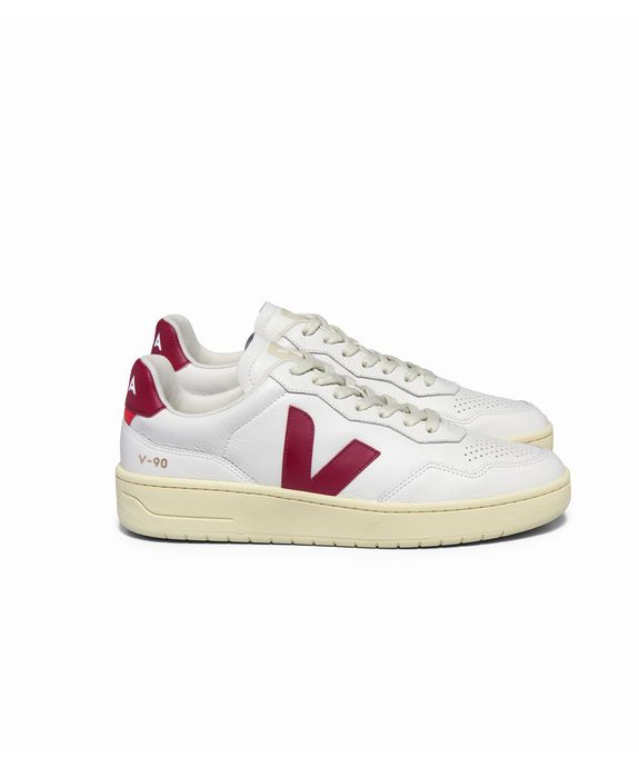 Tênis Veja V-90 O.T Leath Ex-White Marsala