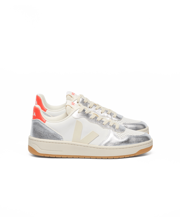 Tenis Veja V-10 Leather White Pierre Silver